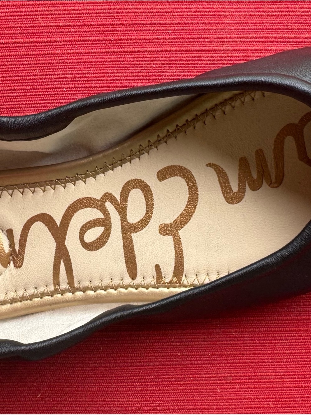 NEW Sam Edelman Felicia Ballet Flats Women’s Black Leather Bow Cushioned Size 6 - Picture 9 of 10